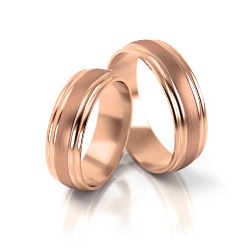 Zlaté snubní prsteny 2135 - Barva zlata: Bílé / Růžové