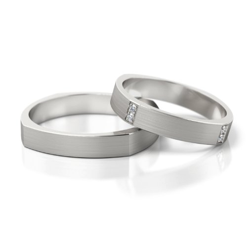 Zlaté snubní prsteny 3192 - Barva zlata: Bílé, Typ kamene: Briliant