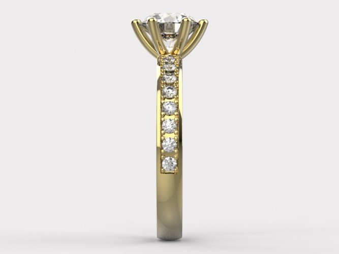 Zlatý zásnubní prsten 383